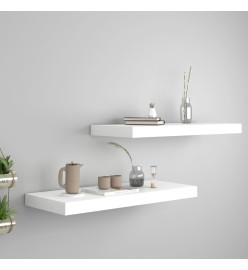 Étagères murales flottantes 2 pcs Blanc 60x23,5x3,8 cm MDF