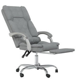 Fauteuil de massage inclinable de bureau Gris clair Tissu