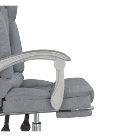 Fauteuil de massage inclinable de bureau Gris clair Tissu