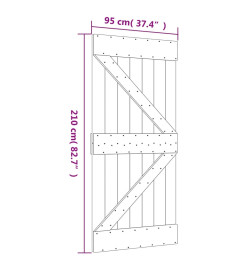 Porte coulissante et kit de quincaillerie 95x210 cm pin massif