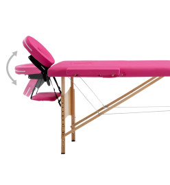 Table de massage pliable 2 zones Bois Rose