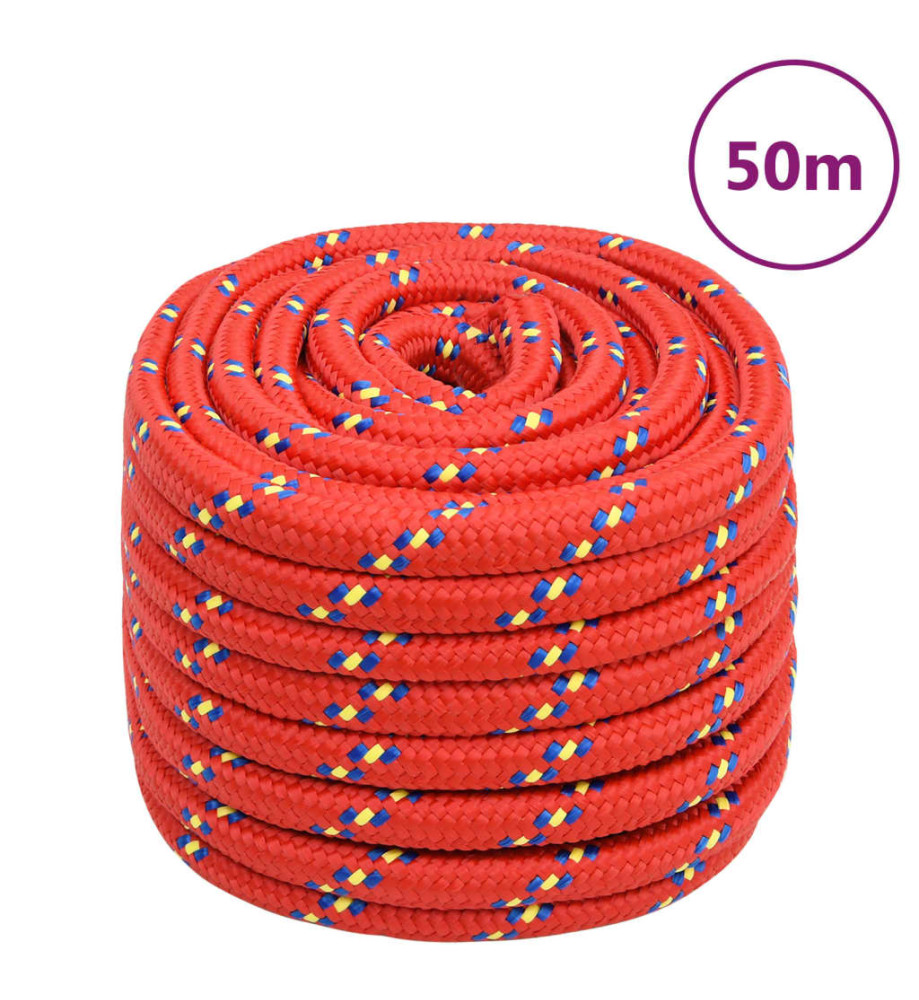 Corde de bateau Rouge 20 mm 50 m Polypropylène