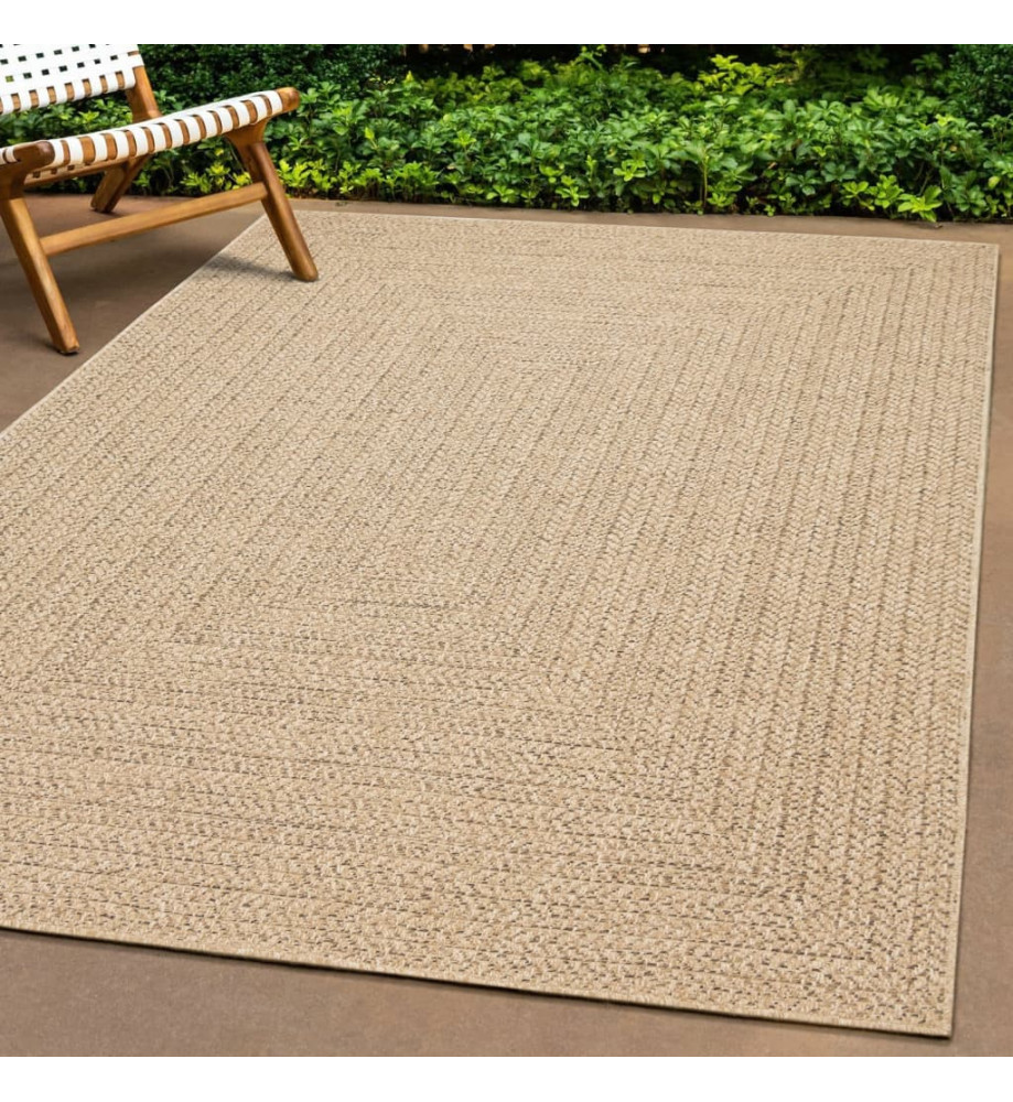 Tapis 80x150 cm aspect jute intérieur et extérieur