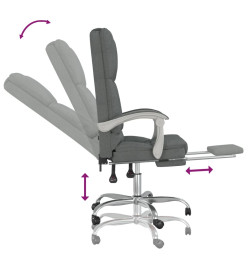 Fauteuil de massage inclinable de bureau Gris foncé Tissu