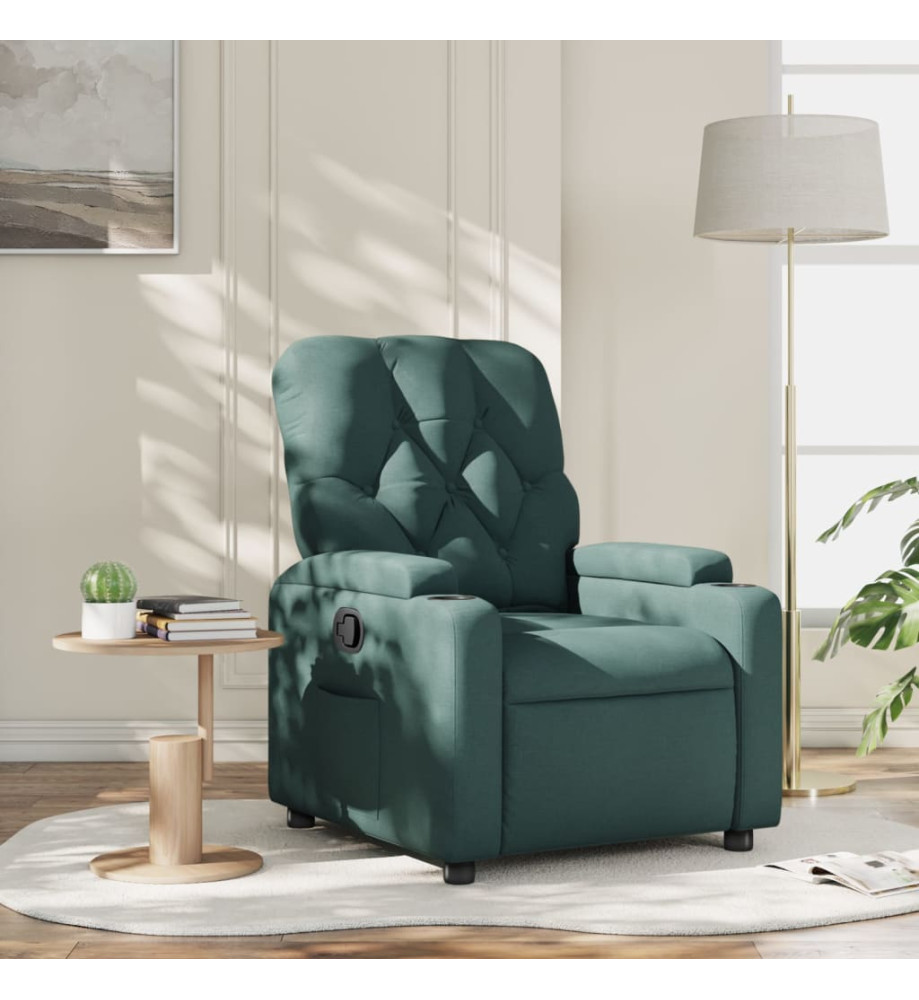 Fauteuil inclinable Vert foncé Tissu