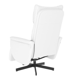 Fauteuil inclinable de massage repose-pieds blanc similicuir