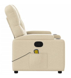 Fauteuil de massage inclinable Crème Tissu