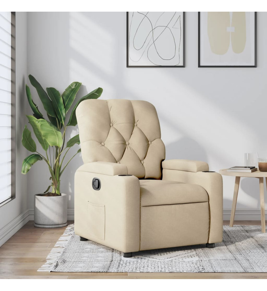 Fauteuil inclinable Crème Tissu