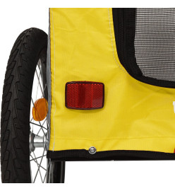 Remorque de vélo pour chien jaune et gris tissu oxford et fer