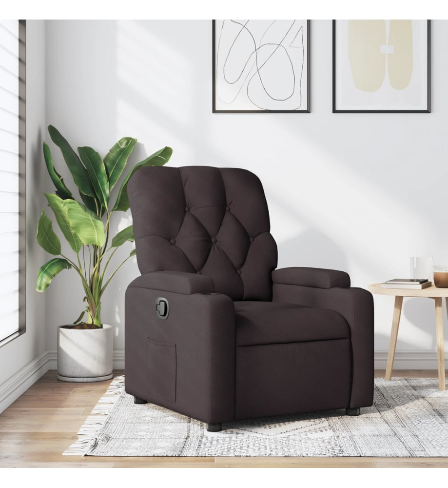 Fauteuil inclinable Marron foncé Tissu