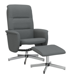 Fauteuil inclinable avec repose-pied gris foncé tissu