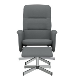 Fauteuil inclinable avec repose-pied gris foncé tissu