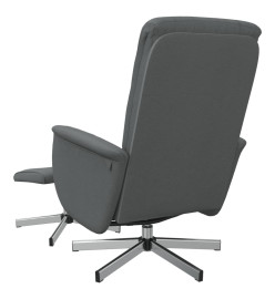 Fauteuil inclinable avec repose-pied gris foncé tissu