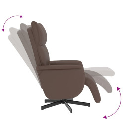 Fauteuil inclinable avec repose-pieds marron similicuir