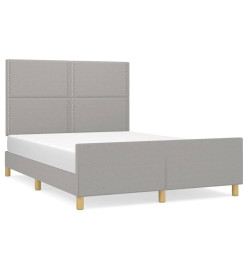 Cadre de lit avec tête de lit Gris clair 140x200 cm