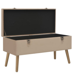 Banc avec compartiment de rangement 80 cm Beige Velours