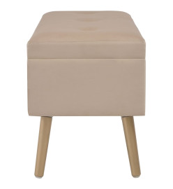 Banc avec compartiment de rangement 80 cm Beige Velours