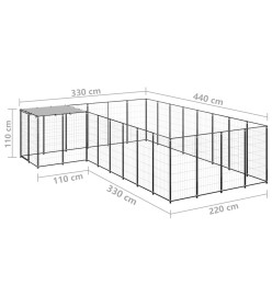 Chenil Noir 10,89 m² Acier