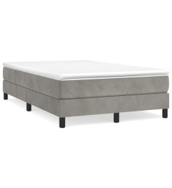 Lit à sommier tapissier et matelas Gris clair 120x200cm Velours