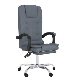 Fauteuil de massage inclinable de bureau Gris foncé Velours