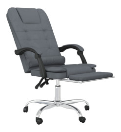 Fauteuil de massage inclinable de bureau Gris foncé Velours