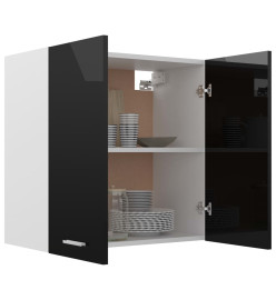 Armoire suspendue Noir brillant 60x31x60 cm Aggloméré