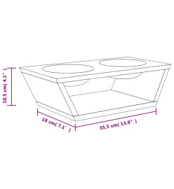 Bols surélevés pour chiens 35,5x18x10,5 cm bambou