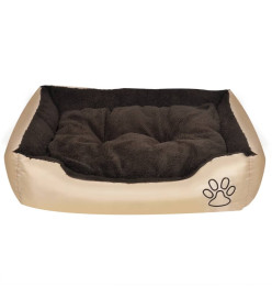 Lit chaud pour chiens avec coussin rembourrée L