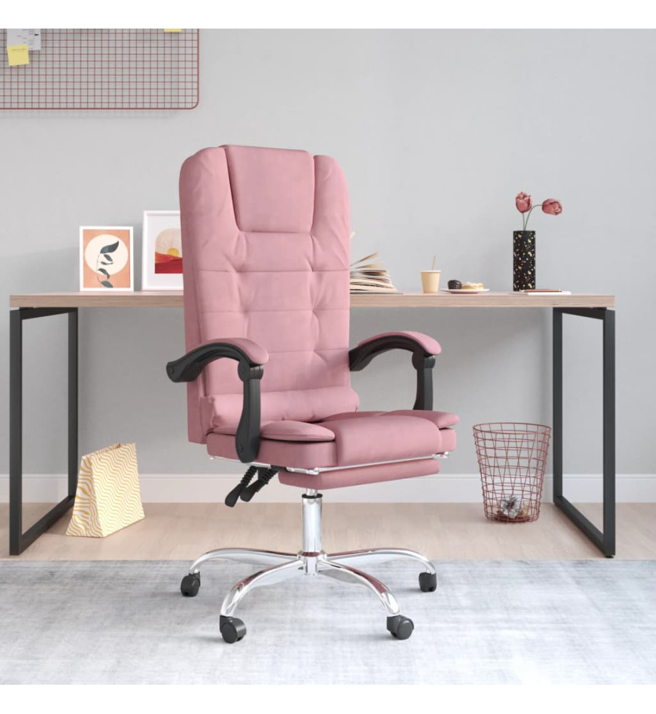 Fauteuil de massage inclinable de bureau Rose Velours