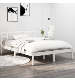 Cadre de lit Blanc Bois massif 180x200 cm Super King