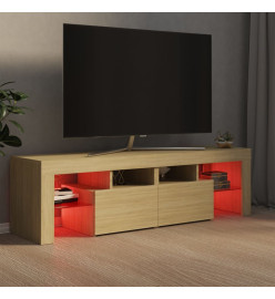 Meuble TV avec lumières LED Chêne sonoma 140x36,5x40 cm