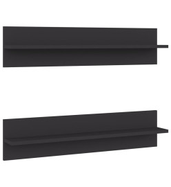 Étagères murales 2 pcs Gris 80x11,5x18 cm Aggloméré