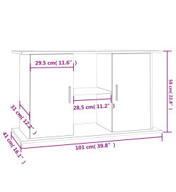 Support pour aquarium noir 101x41x58 cm bois d'ingénierie