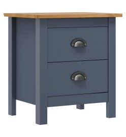 Table de chevet Hill Gris 46x35x49,5 cm Bois de pin solide