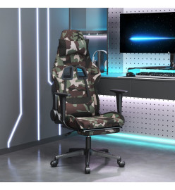 Chaise de jeu avec repose-pied Camouflage et noir Tissu