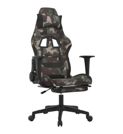 Chaise de jeu avec repose-pied Camouflage et noir Tissu