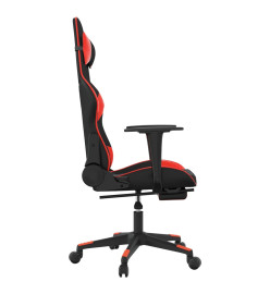 Chaise de jeu avec repose-pied Noir et rouge Similicuir