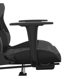 Chaise de jeu de massage avec repose-pied Noir&Gris Similicuir