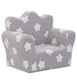 Canapé pour enfants Gris clair avec étoiles Peluche douce