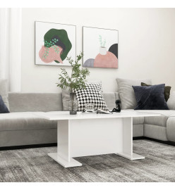 Table basse Blanc 103,5x60x40 cm Aggloméré