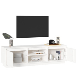 Meuble TV Blanc 140x35x40 cm Bois de pin massif