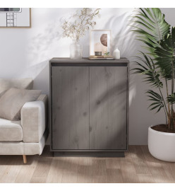 Buffet Gris 60x34x75 cm Bois massif de pin