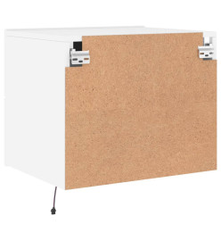 Tables de chevet murales avec lumières LED 2 pcs blanc