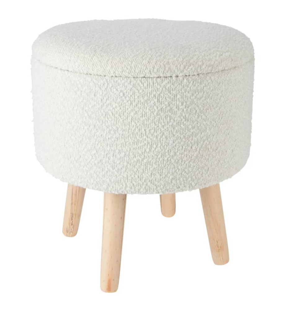 Home&Styling Tabouret de rangement Ø35x40 cm blanc ivoire