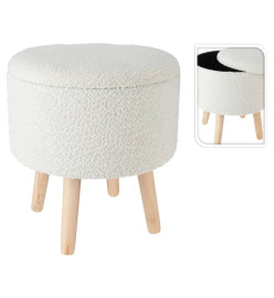 Home&Styling Tabouret de rangement Ø35x40 cm blanc ivoire