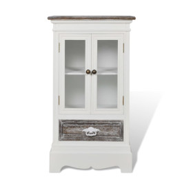 Armoire 2 portes et 1 tiroir Blanc Bois