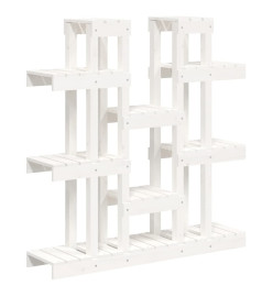 Support à plantes Blanc 104,5x25x109,5 cm Bois massif de pin
