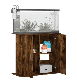 Support pour aquarium chêne fumé 81x36x73 cm bois d'ingénierie