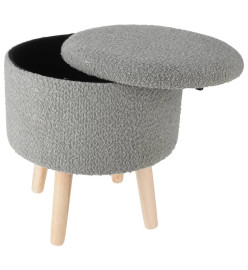 Home&Styling Tabouret de rangement Ø35x40 cm gris clair