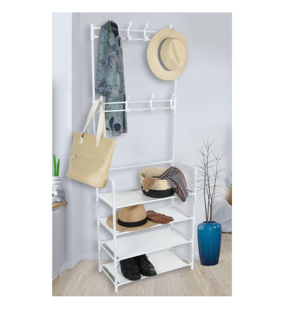 Storage solutions Porte-vêtements avec 4 étagères 60x26x155 cm blanc